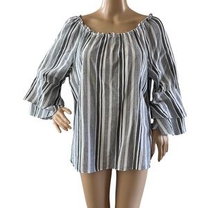 Striped Off-Shoulder Women's Top